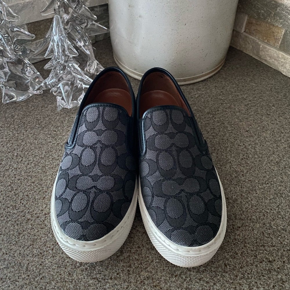 SOLD Coach C115 Slip-on Sneakers in Signature Canvas